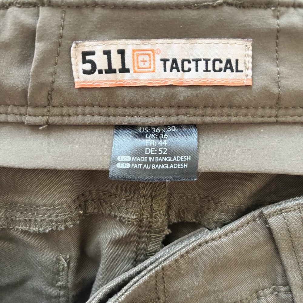 5.11 Tactical Green Cargo Pants Mens Size 36 Polyester Cotton Stretch Outdoor - Picture 9 of 14